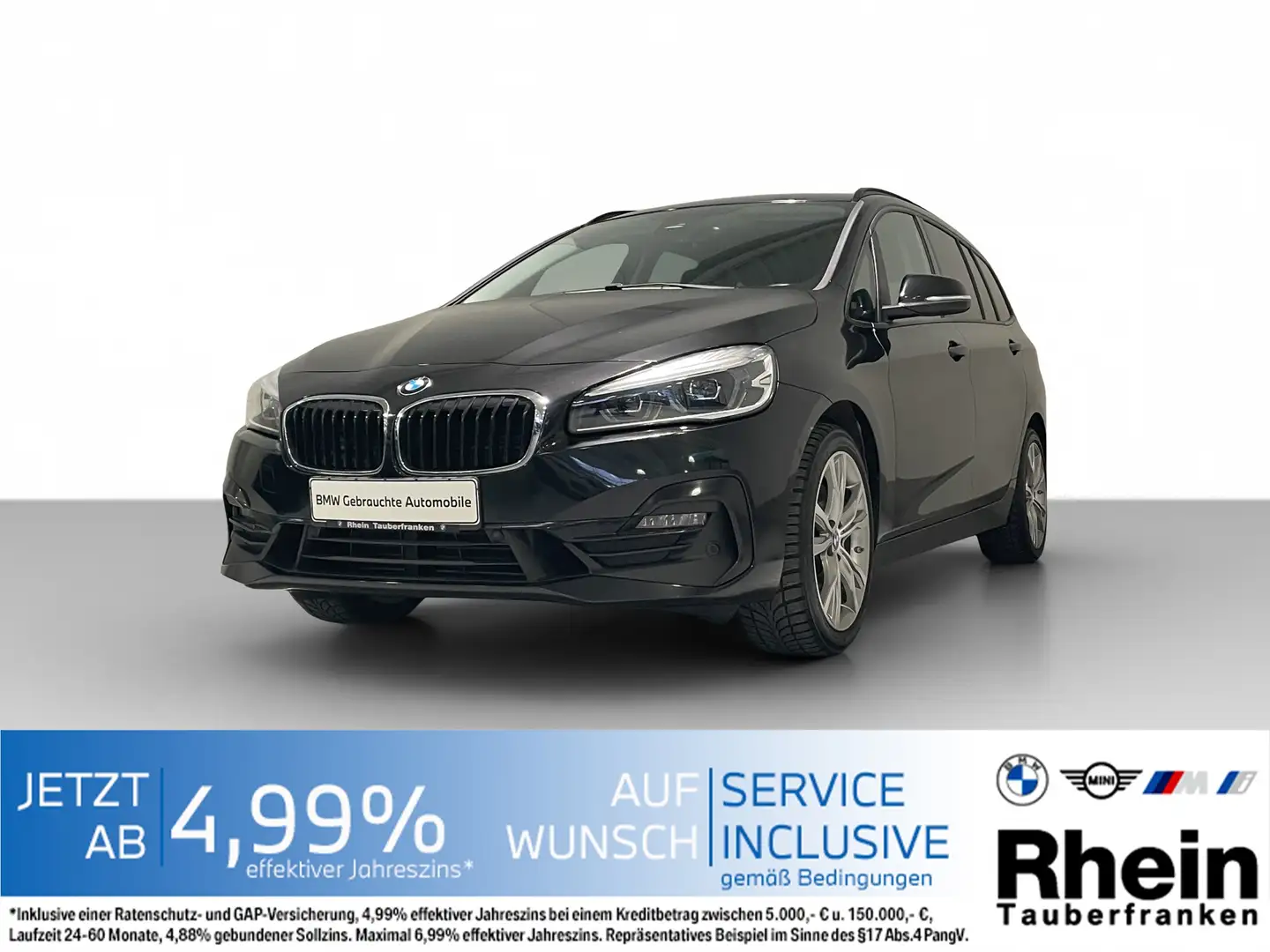 BMW 220 d xDrive Gran Tourer Sport Line Navi*AHK*Pano Schwarz - 1