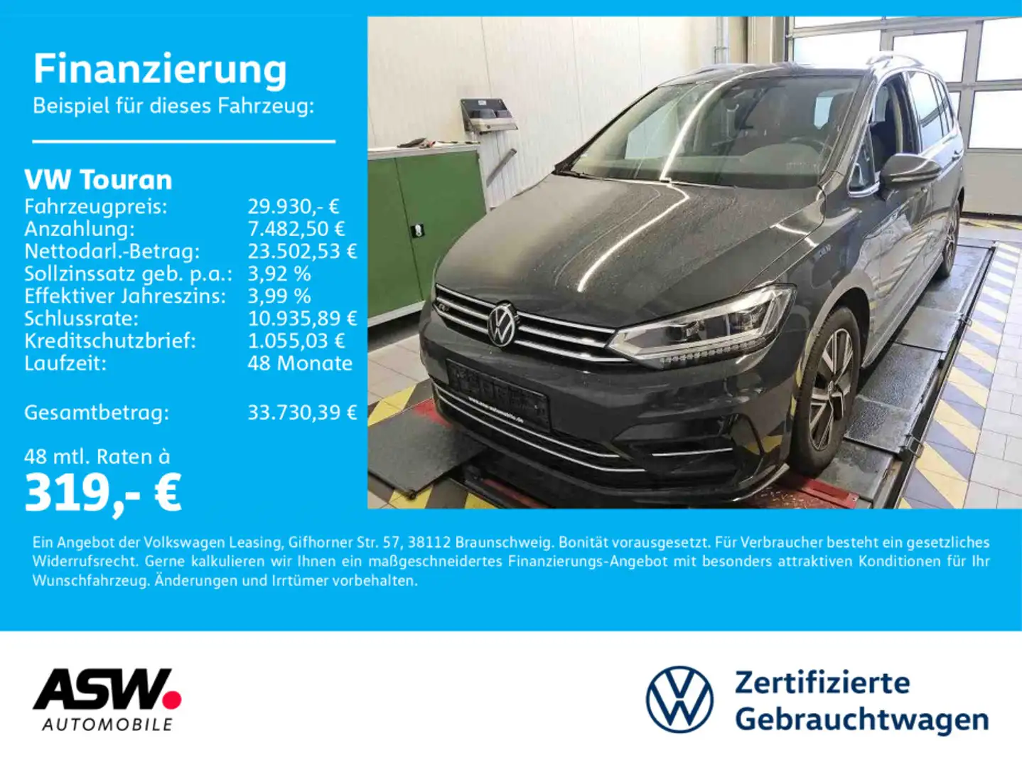 Volkswagen Touran R-Line 1.5TSI DSG LED Stdhzg Pano AHK 7-S Grau - 1