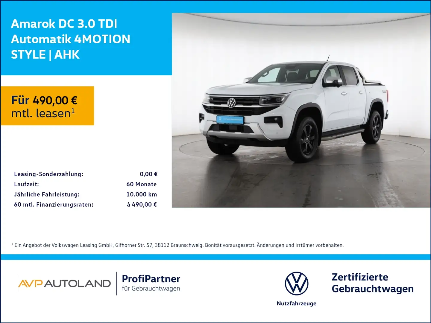 Volkswagen Amarok DC 3.0 TDI Automatik 4MOTION STYLE | AHK Bianco - 1