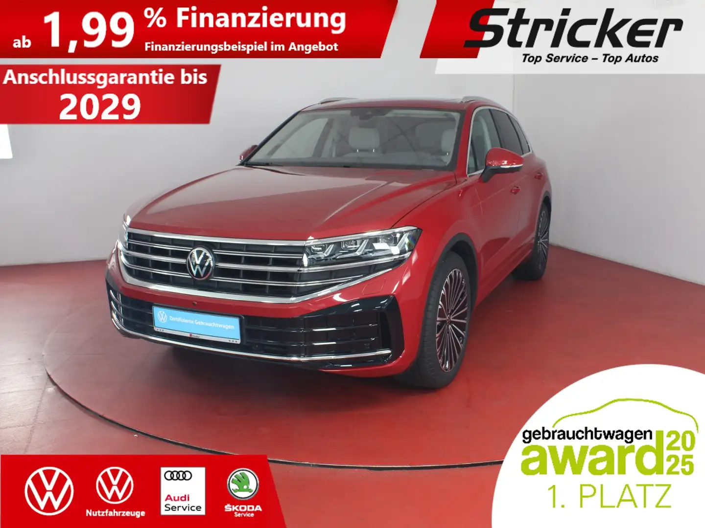 Volkswagen Touareg Elegance 3.0TDI 528,-ohne Anzahlung AHK Pano "Dyn Rot - 2