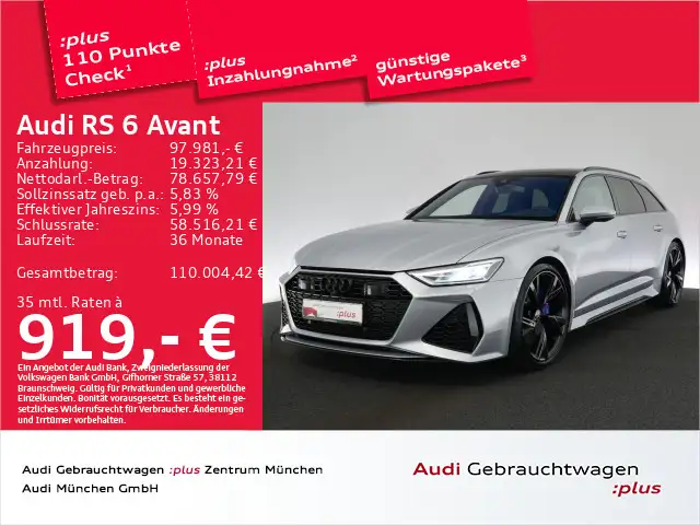 Audi RS6 Avant Dynamik+/Keramik/Pano/StdHzg