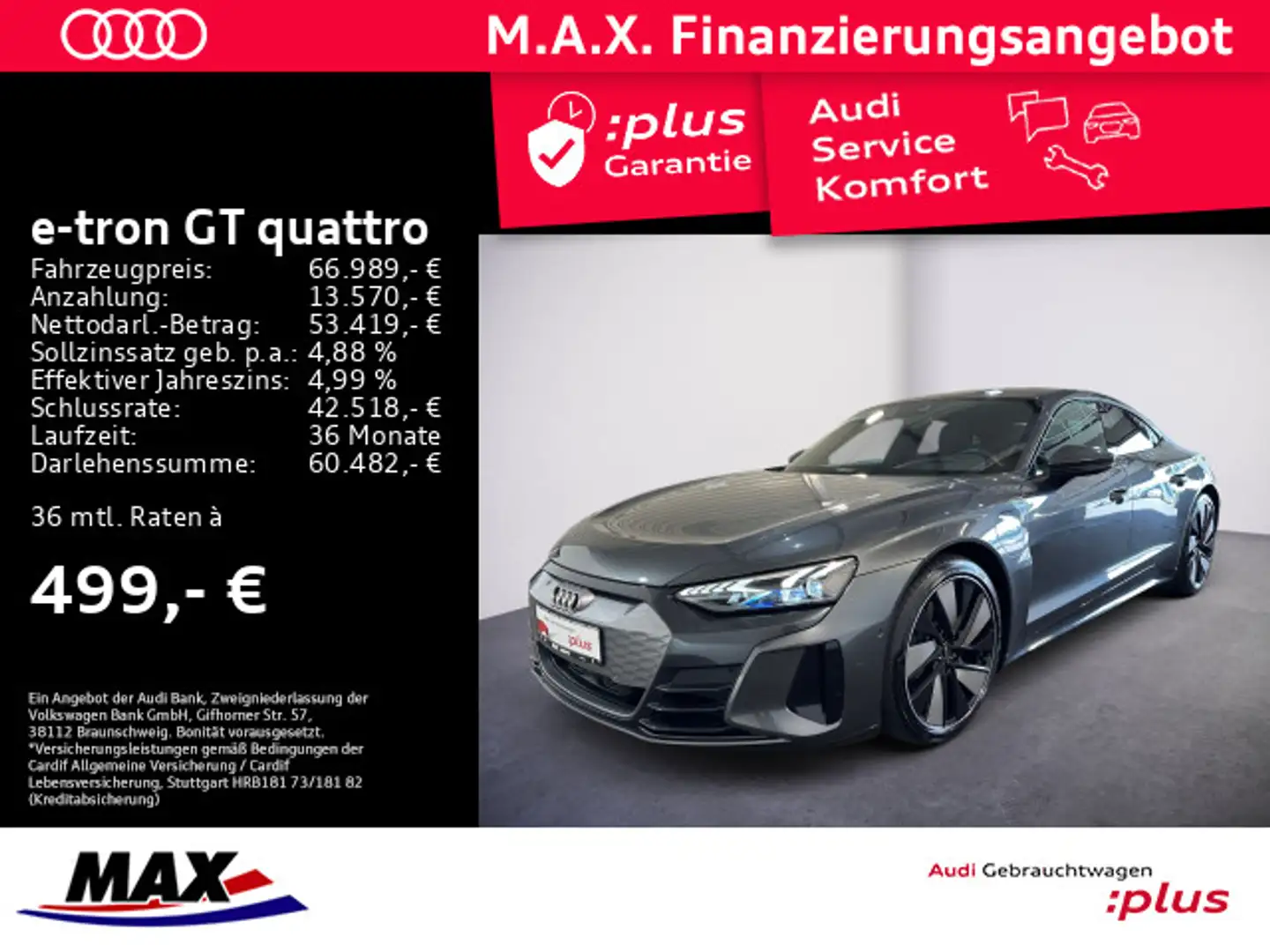 Audi e-tron GT e-tron GT QUATT MATRIX+LUFT+PANO+WABEN+REMOTE Grau - 1