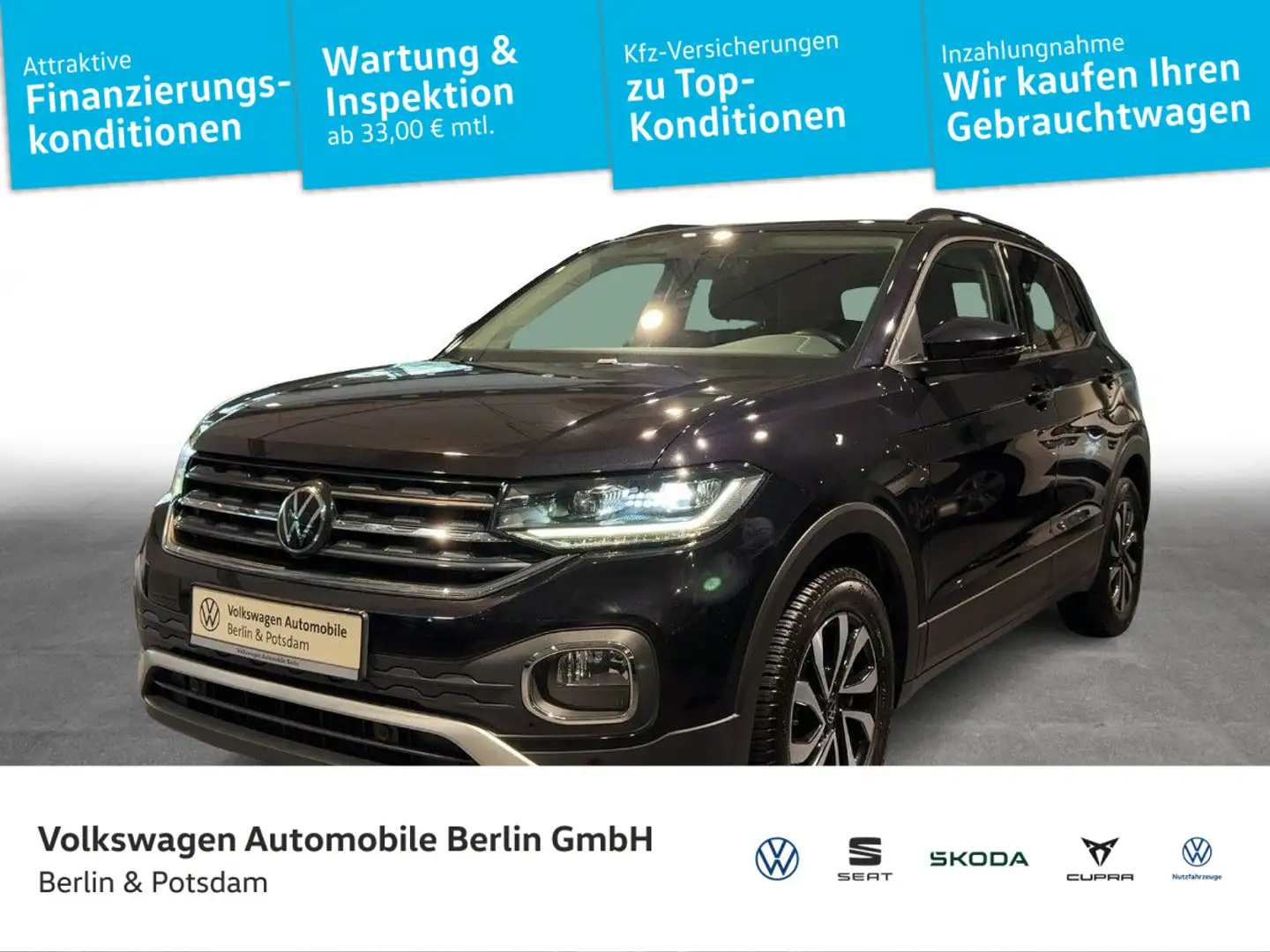 Volkswagen T-Cross 1.0TSI Active App-Connect LED SHZ Noir - 1