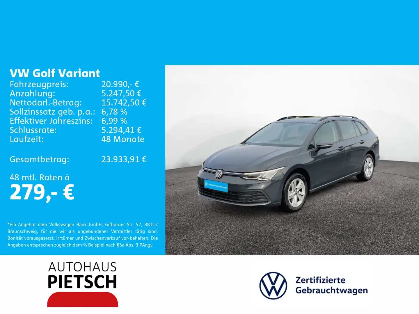 Volkswagen Golf Variant Golf VIII Variant 2.0 TDI Life DSG Grau - 1