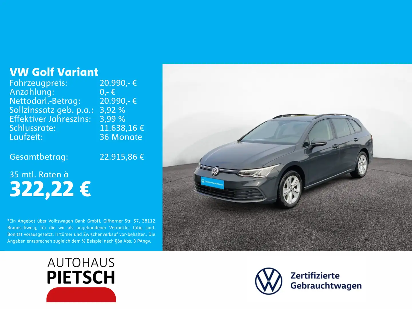Volkswagen Golf Variant Golf VIII Variant 2.0 TDI Life DSG Grau - 1
