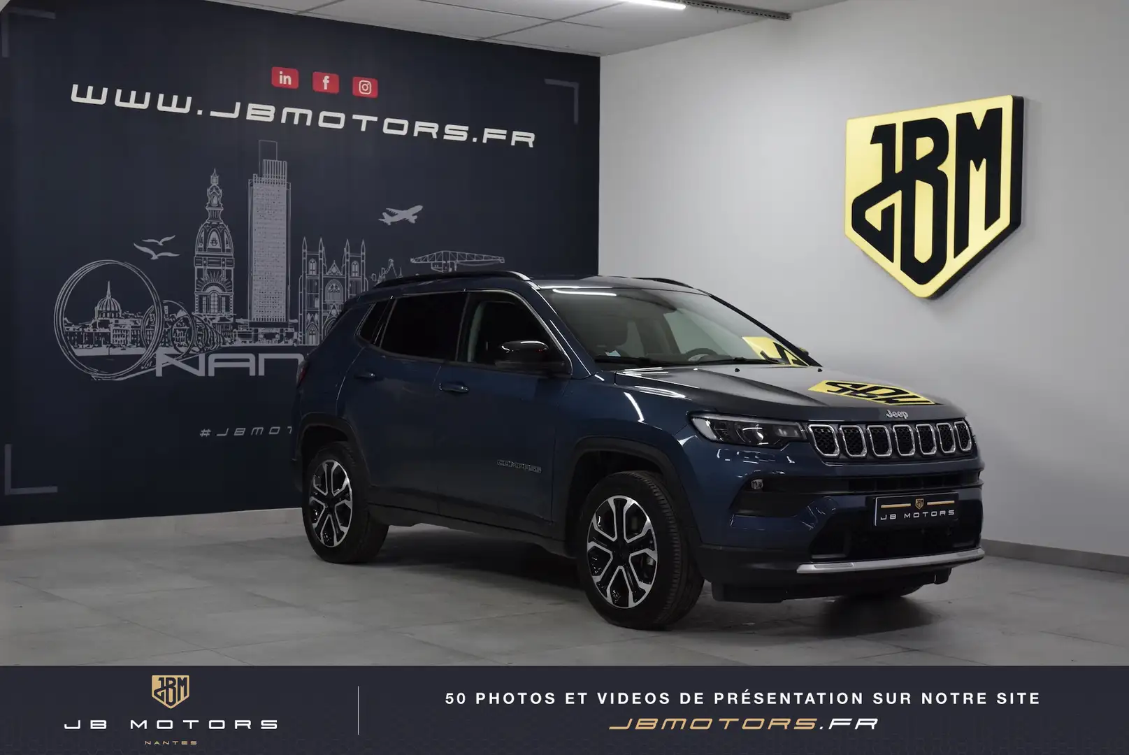 Jeep Compass 1.5 Turbo T4 130 ch e-Hybrid BVR7 Limited Bleu - 1