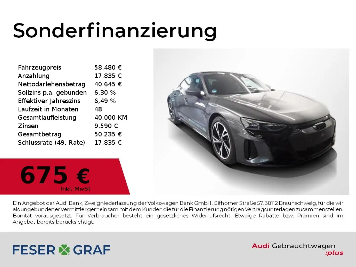Audi e-tron GT qu Matrix,Kameras,Pano,Navi,Leder Grau - 1