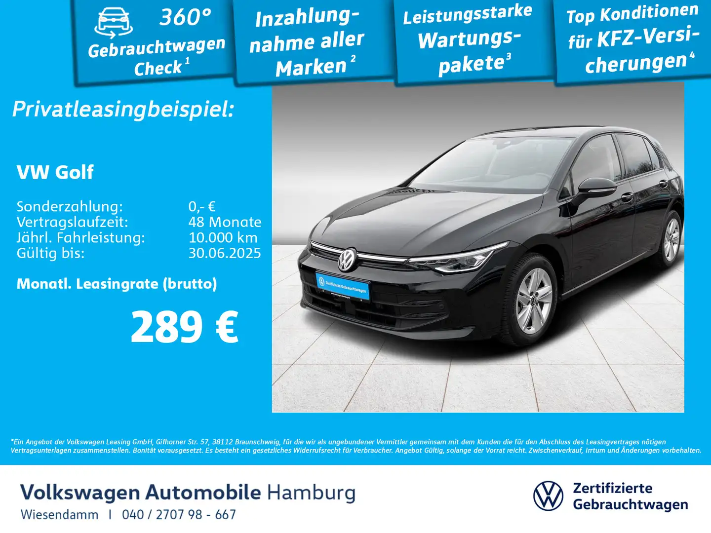 Volkswagen Golf VIII 1.5 eTSI DSG Life KAMERA/LED/NAVIACC Schwarz - 1