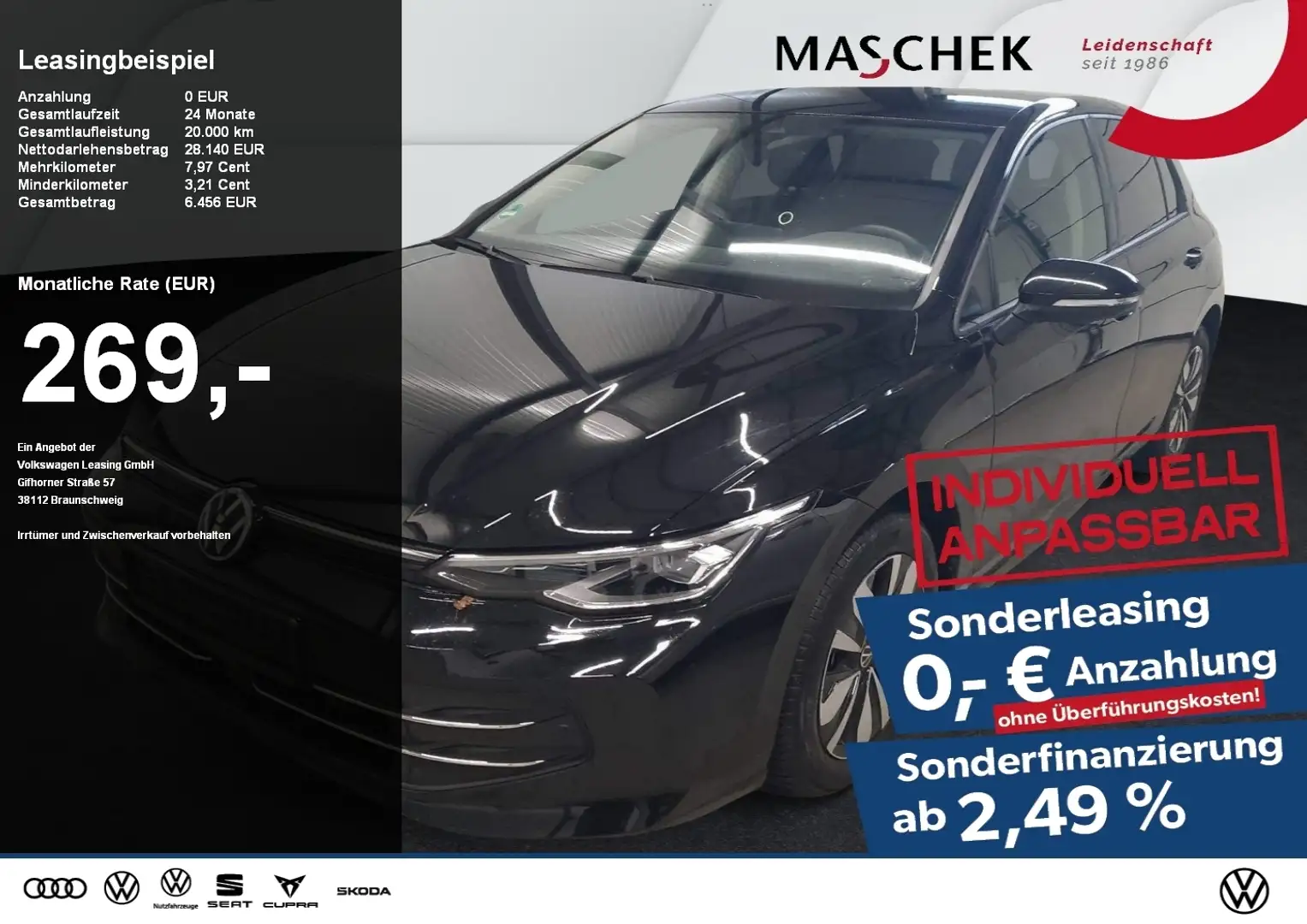 Volkswagen Golf Goal 2.0 TDI DSG AHK Rear View Lenk Sitzh Navi Schwarz - 1