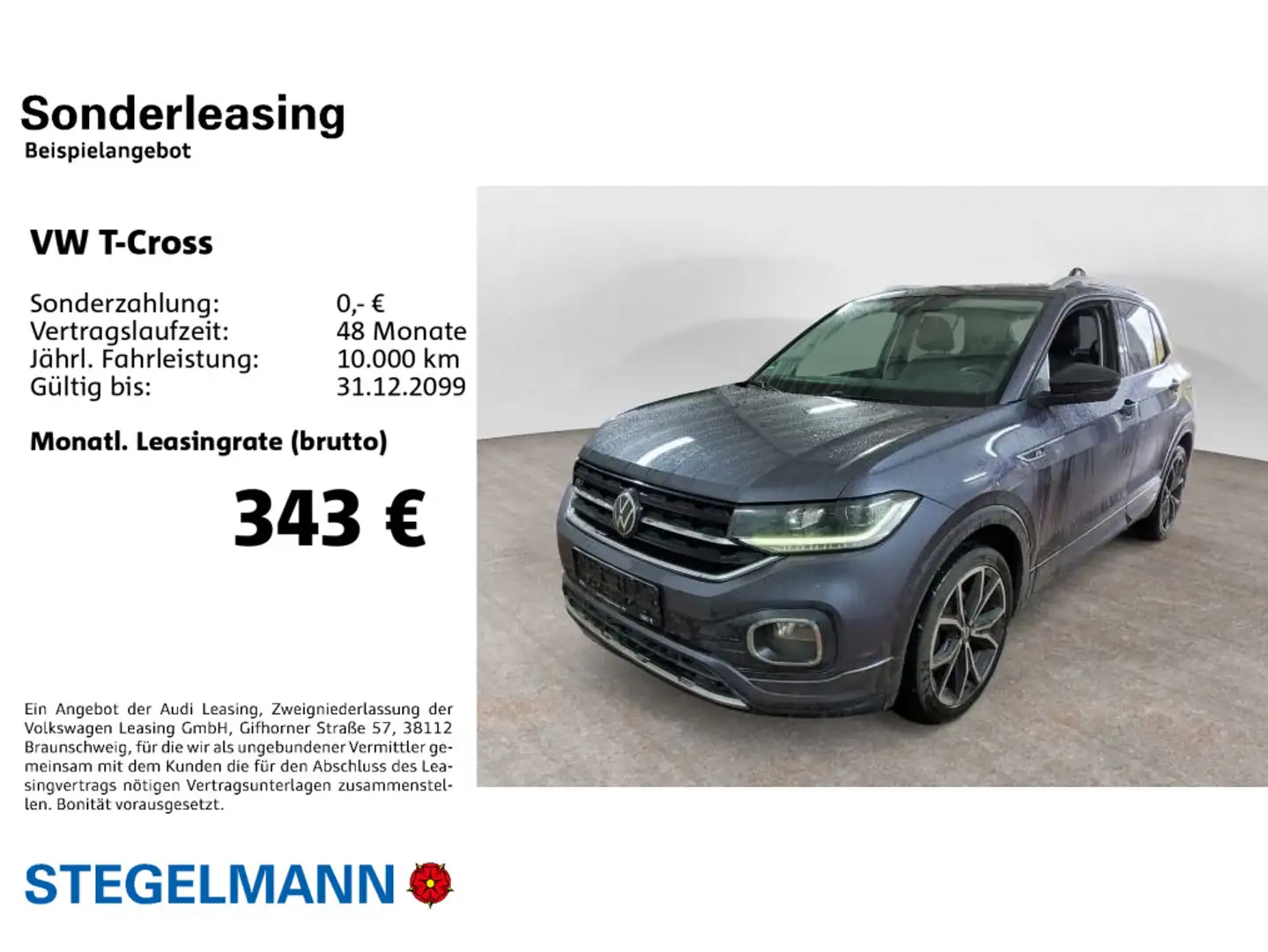 Volkswagen T-Cross 1.0 TSI DSG Style R-Line *LED*Navi*Sitzh Grau - 2