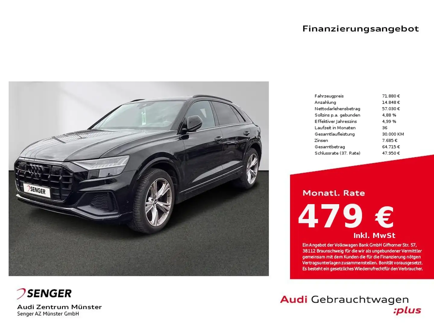 Audi SQ8 4.0 TFSI quattro Matrix Pano Standh. B&O AHK Schwarz - 1