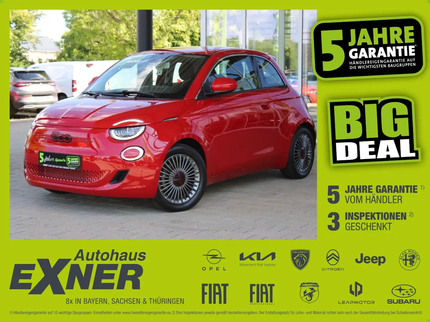 Fiat 500e RED - 42 kWh Navi, Klimaautomatik, DAB, LED Rouge - 1