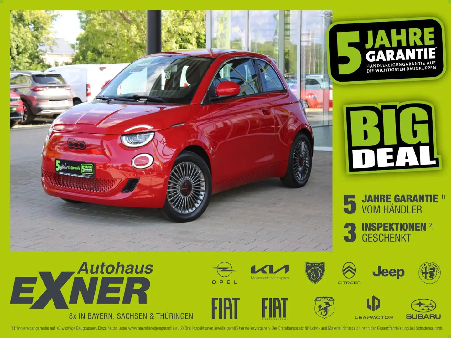 Fiat 500e RED - 42 kWh Navi, Klimaautomatik, DAB, LED Rot - 1