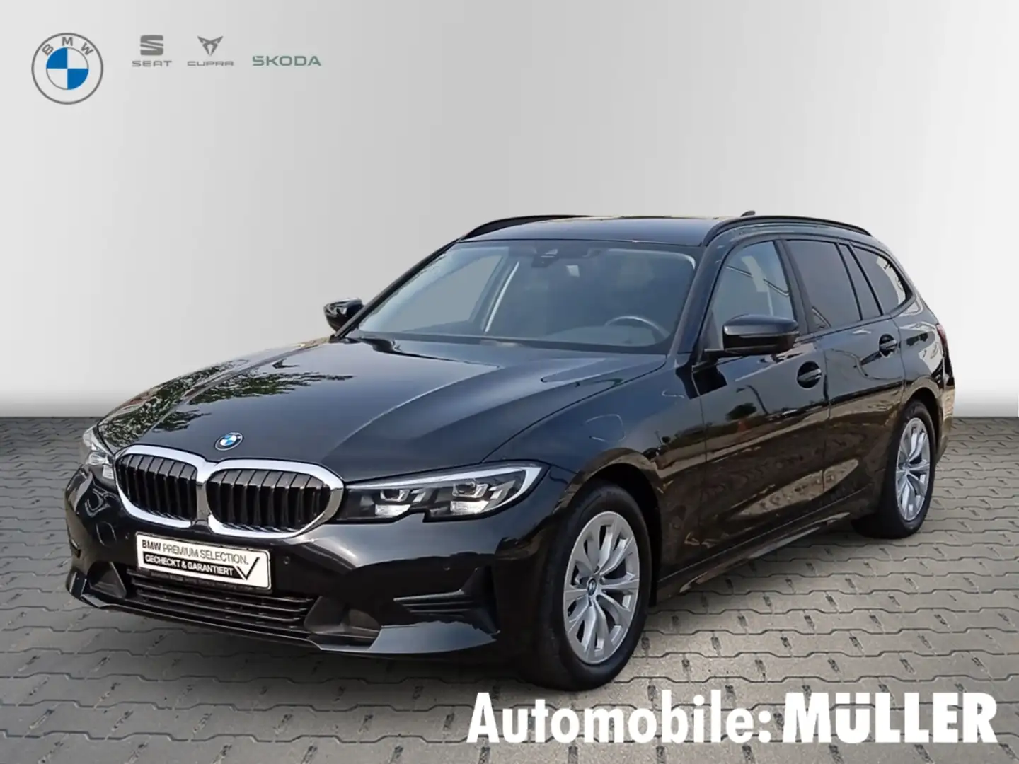 BMW 320 d Touring +AHK+LED+PDC+DAB+SPIEGELPAKET+SHZ+ Schwarz - 1