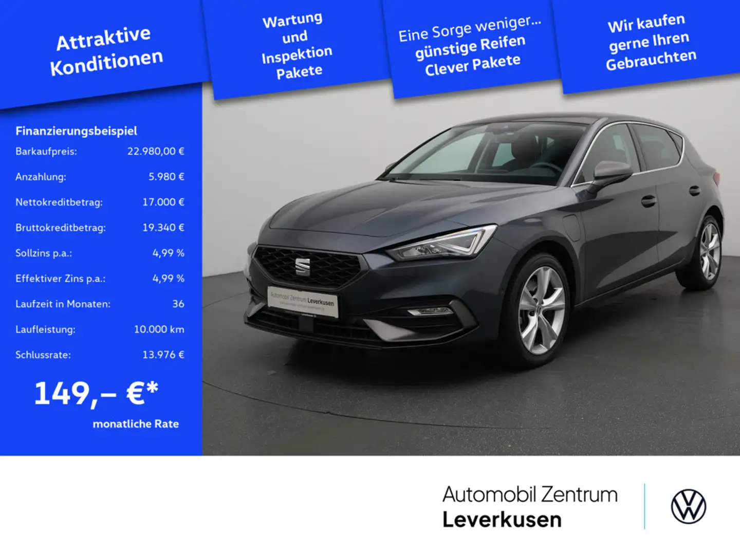 SEAT Leon FR e-Hybrid PANO MEMORY LEDER NAVI VIRT Grau - 1