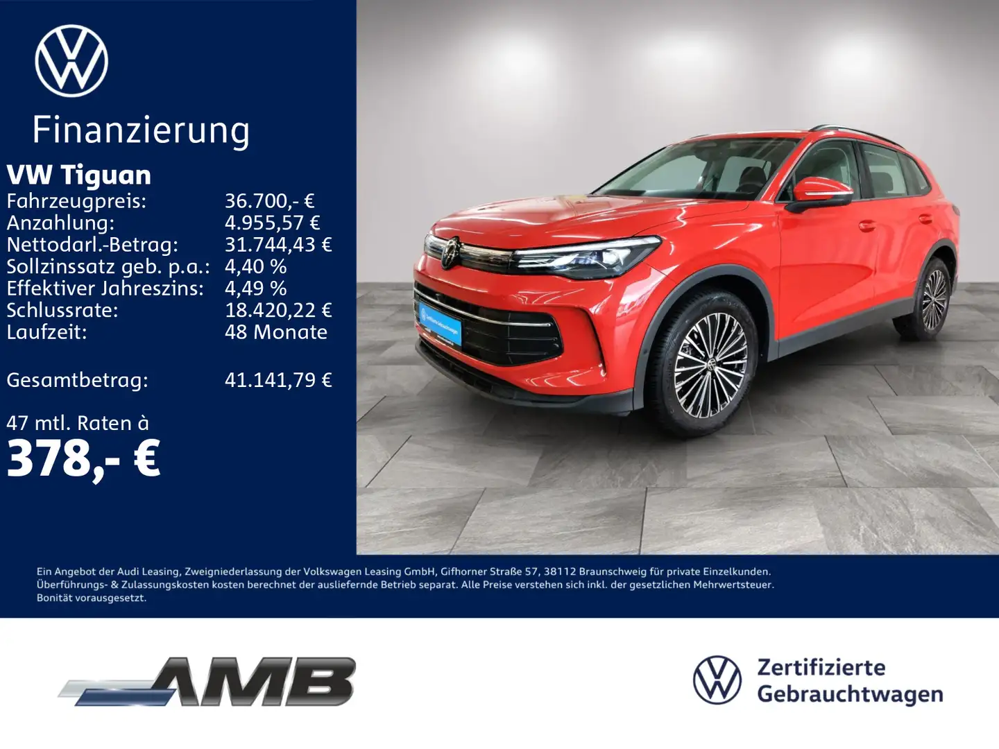 Volkswagen Tiguan Life 1.5 eTSI neuesMod./AHK/Pano/07.29Gar Rot - 1