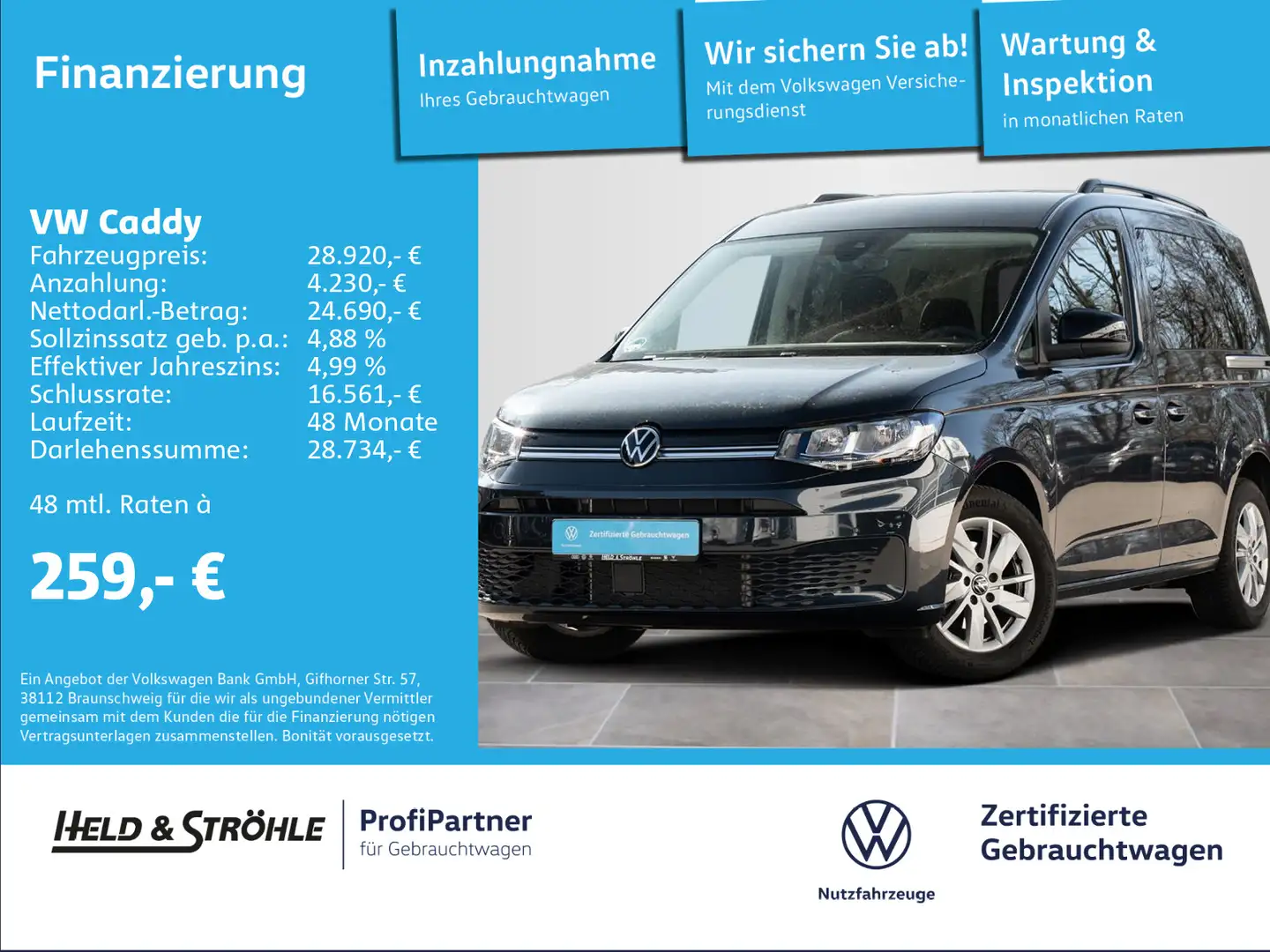 Volkswagen Caddy Life 2.0 TDI NAVPRO KAM PDC SHZ Azul - 1