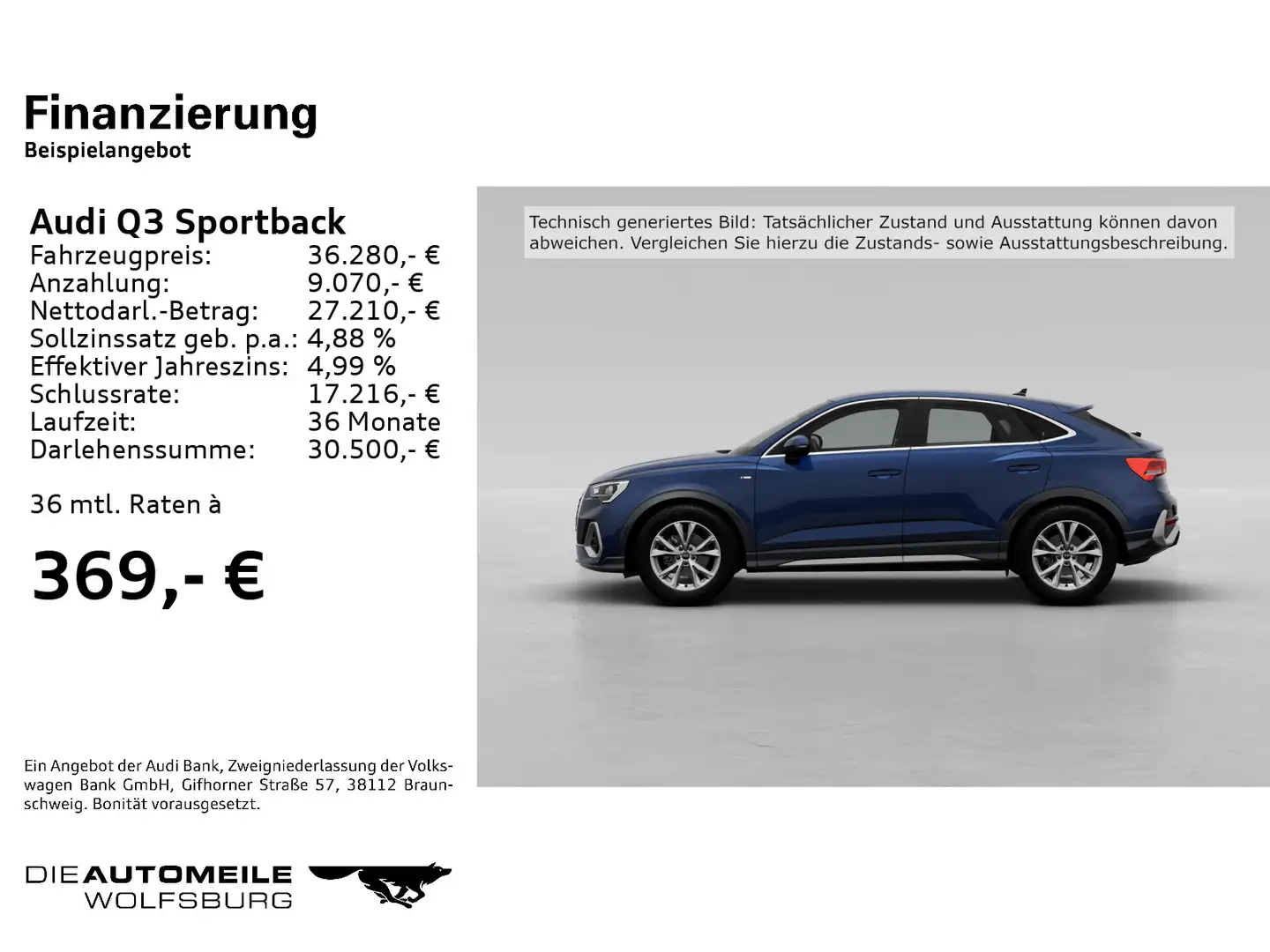 Audi Q3 35 TFSI S-tronic S line Rückfahrkam Blau - 2