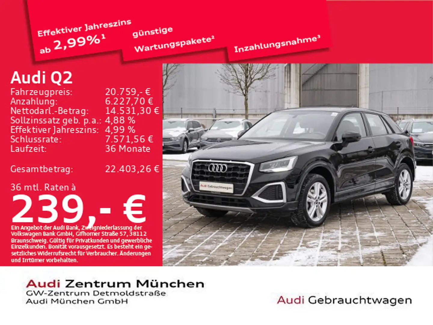 Audi Q2 30 TFSI advanced Navi+ Schwarz - 1