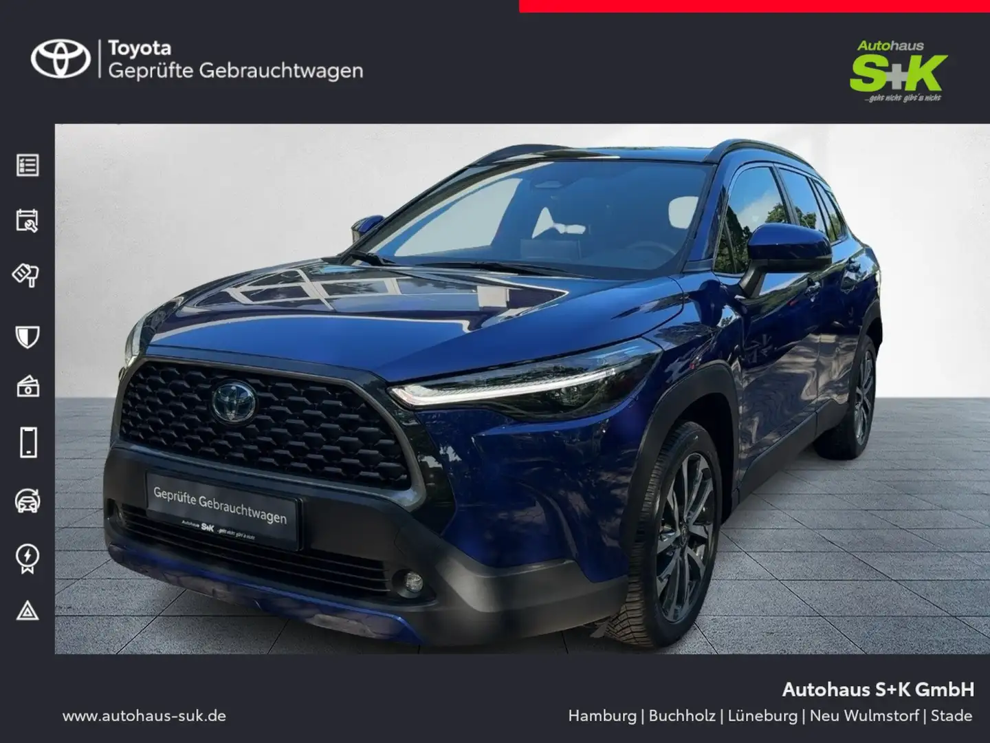 Toyota Corolla Cross 1,8-l-Hybrid++Lounge++GJR++AHK++ Bleu - 1