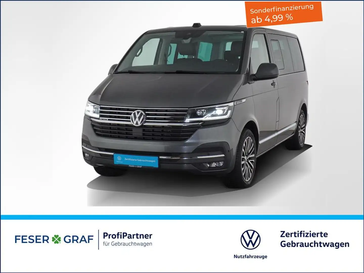 Volkswagen T6.1 Multivan 6.1 2.0 TDI 4M AHK LED ACC DCC Standhz Grijs - 1
