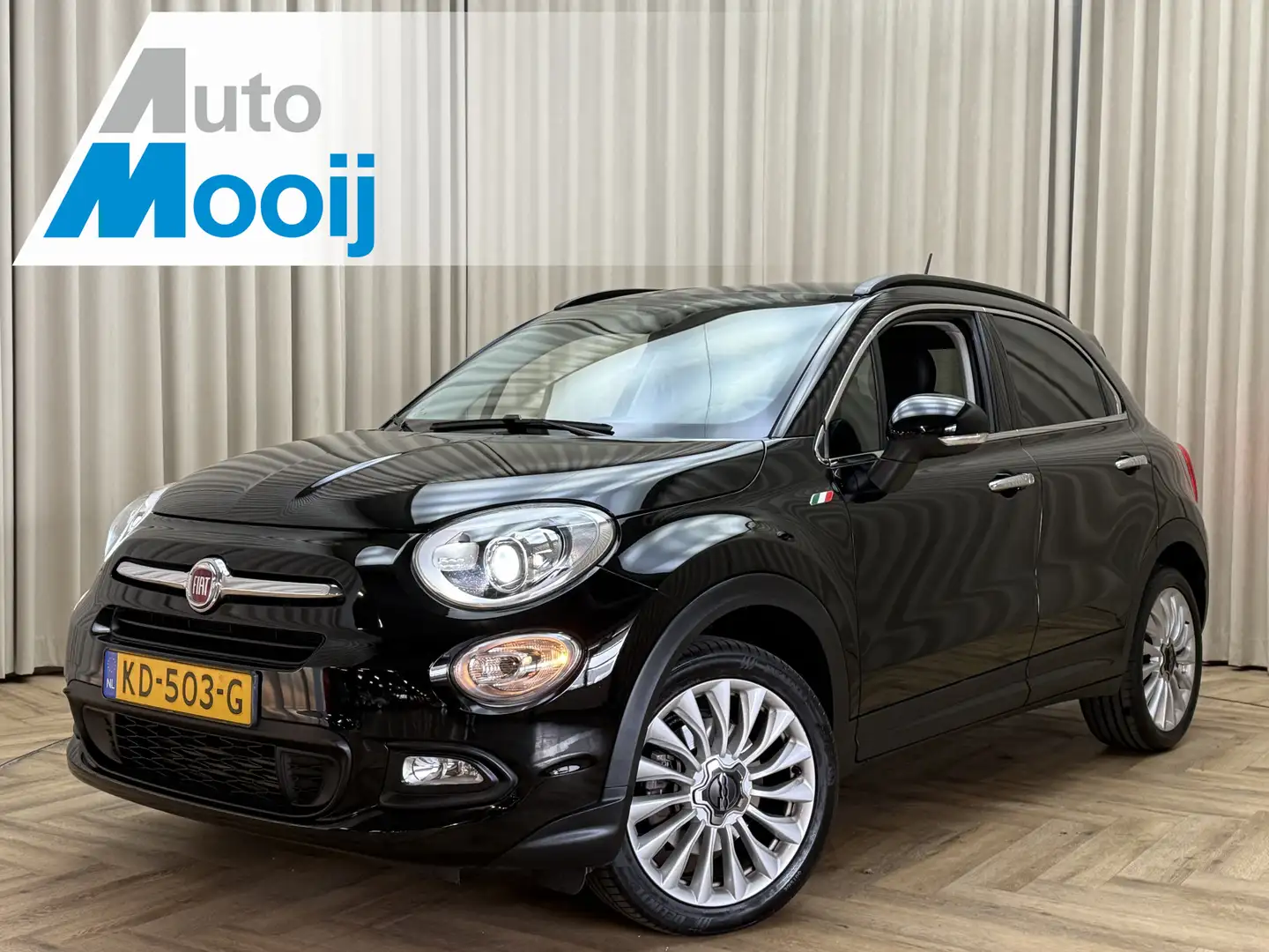 Fiat 500X 1.4 Turbo MultiAir Lounge *Org.NL!* Leder / Keyles Noir - 1