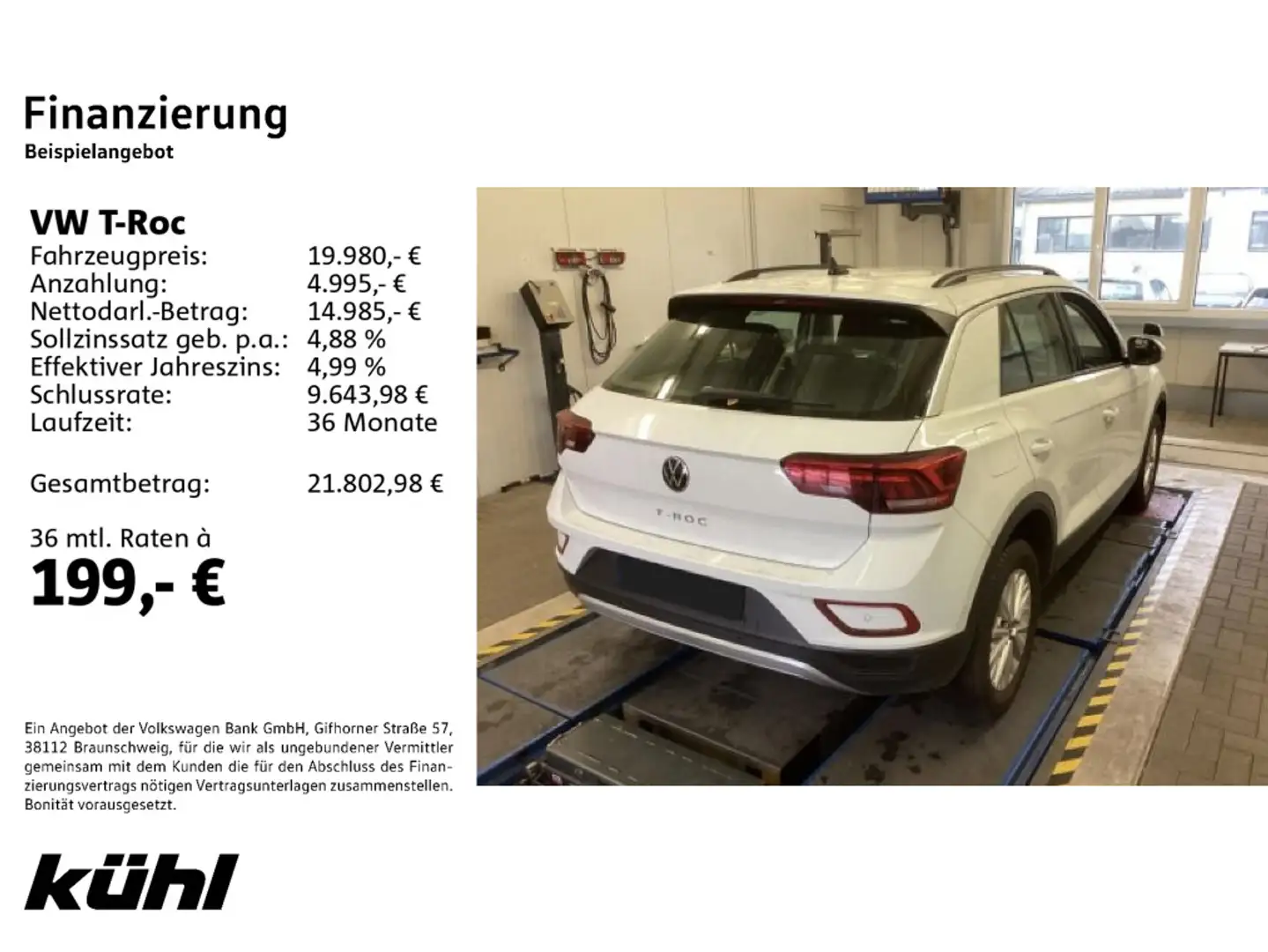 Volkswagen T-Roc 1.0 TSI Life - Fahrschulwagen LED/App Weiß - 2