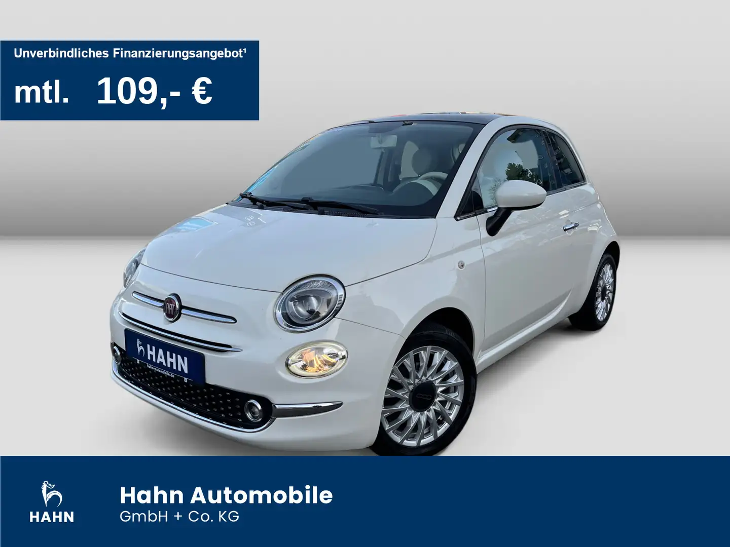 Fiat 500 1,2 Lounge Klima Panorama Einpark Bluetooth Weiß - 1