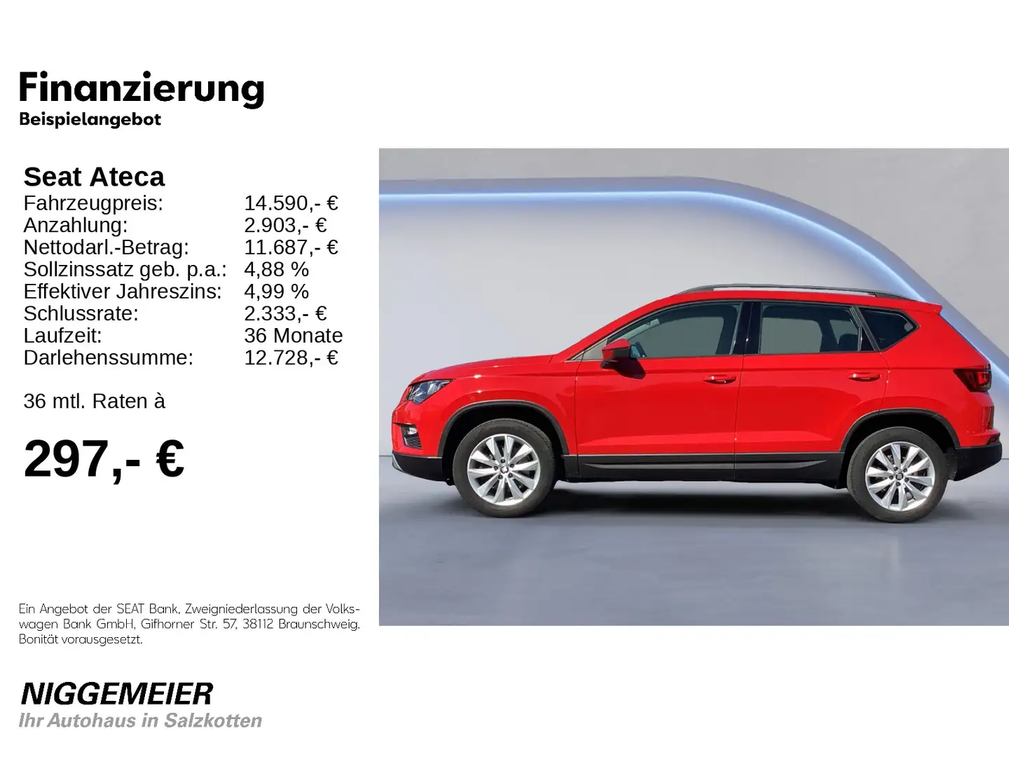 SEAT Ateca 1.0TSI ECOMOTIVE STYLE TEMPOMAT+PARKPILOT+ Rot - 2