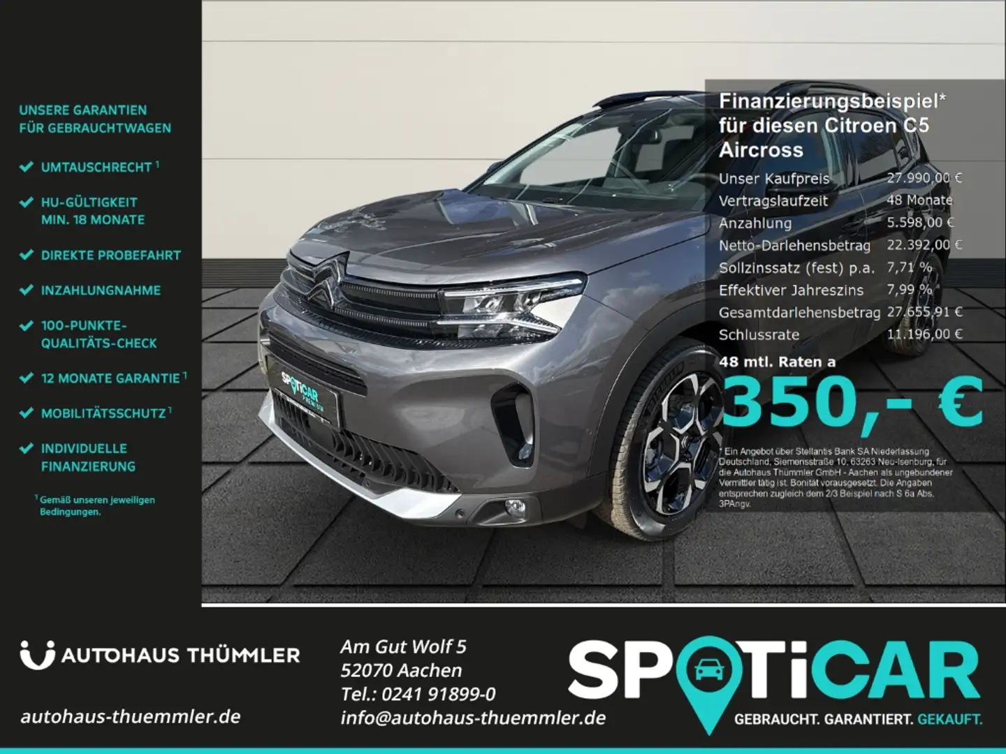 Citroen C5 Aircross Max 1.5 BlueHDi 130 EU6e Navi digitales Cockpit LE Grau - 1