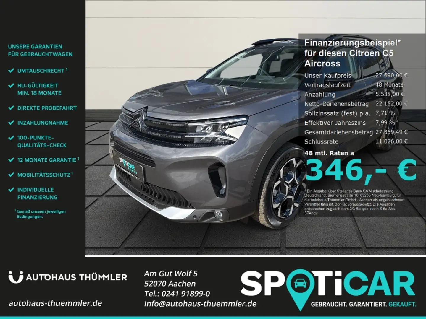 Citroen C5 Aircross Max 1.5 BlueHDi 130 EU6e Navi digitales Cockpit LE Grau - 1