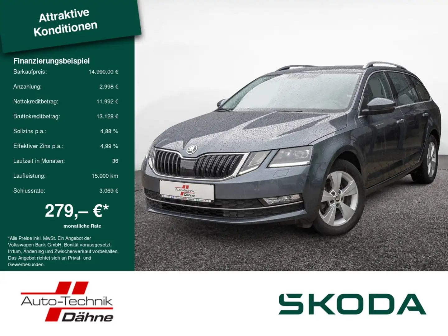 Skoda Octavia Combi 1.6 TDI Style PDC SHZ NAVI LED Grijs - 1