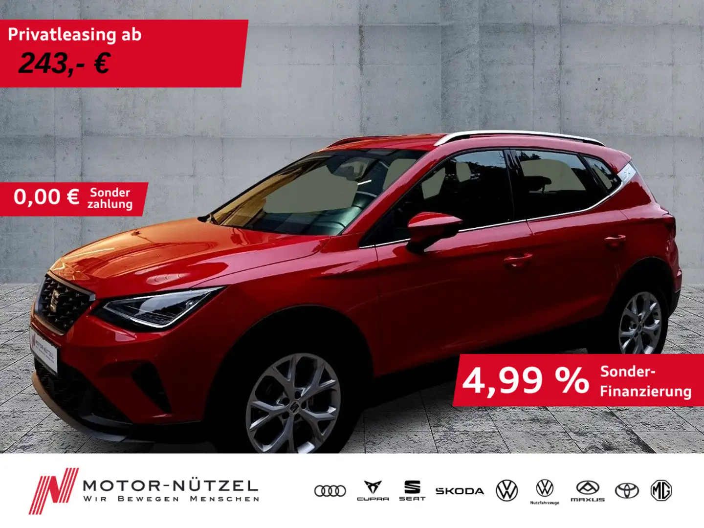 SEAT Arona 1.0TSI DSG FR-LINE LED+NAV+GRA+SHZ+PDC+RFK Rot - 1