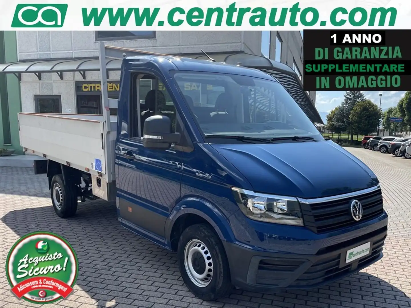 Volkswagen Crafter 35 2.0 TDI PM Cabinato Cassone *AUTOCARRO*3POSTI * Blu/Azzurro - 1