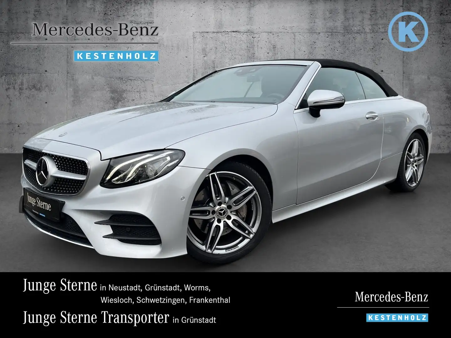 Mercedes-Benz E 220 E 220 d Cabrio AMG+LEDER+DISTRO+KAM+AIRCAP/SCARF Silber - 1