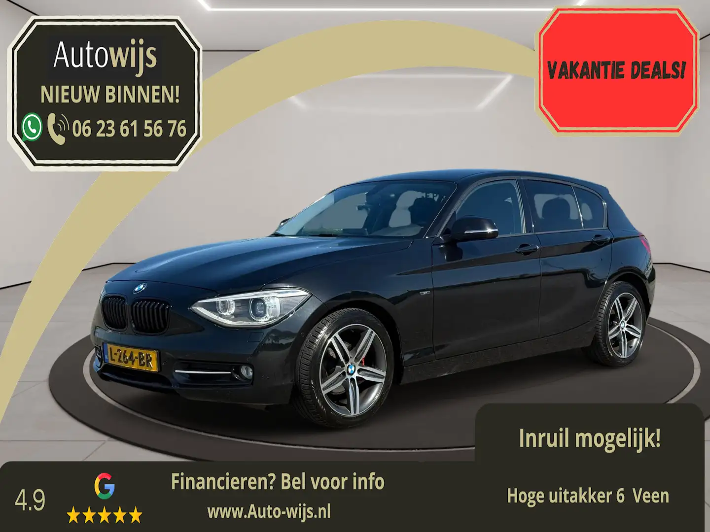 BMW 116 1-serie 116i Business+|SPORT|Xenon|PDC|Groot Navi| Zwart - 1