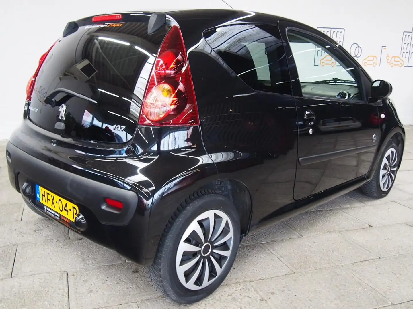 Peugeot 107 1.0 Active Airco (APK:Nieuw) Incl.Garantie Zwart - 2