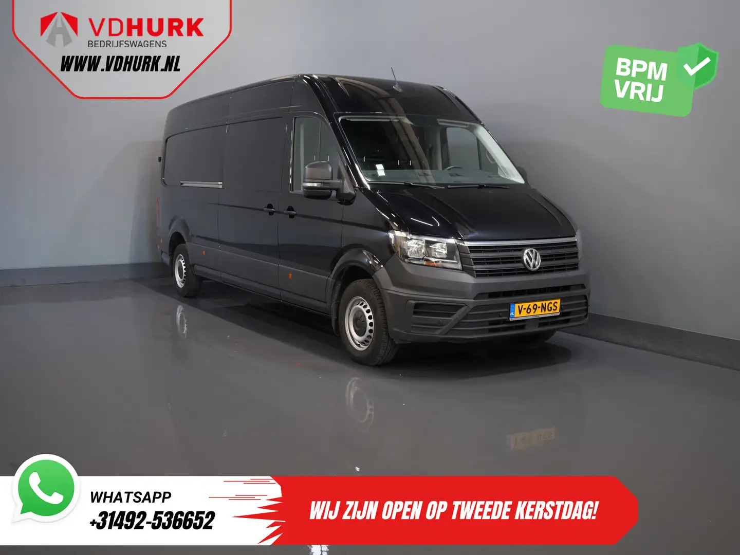 Volkswagen Crafter 35 2.0 TDI 140 pk L4H3 BPM VRIJ! Carplay/ 3 Pers./ Zwart - 1