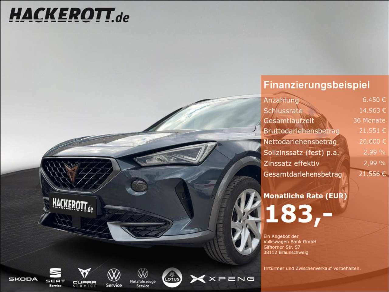 Cupra Formentor 2023 — 1.5 TSI DSG Parklenk. Navi ACC Lenkradhzg.