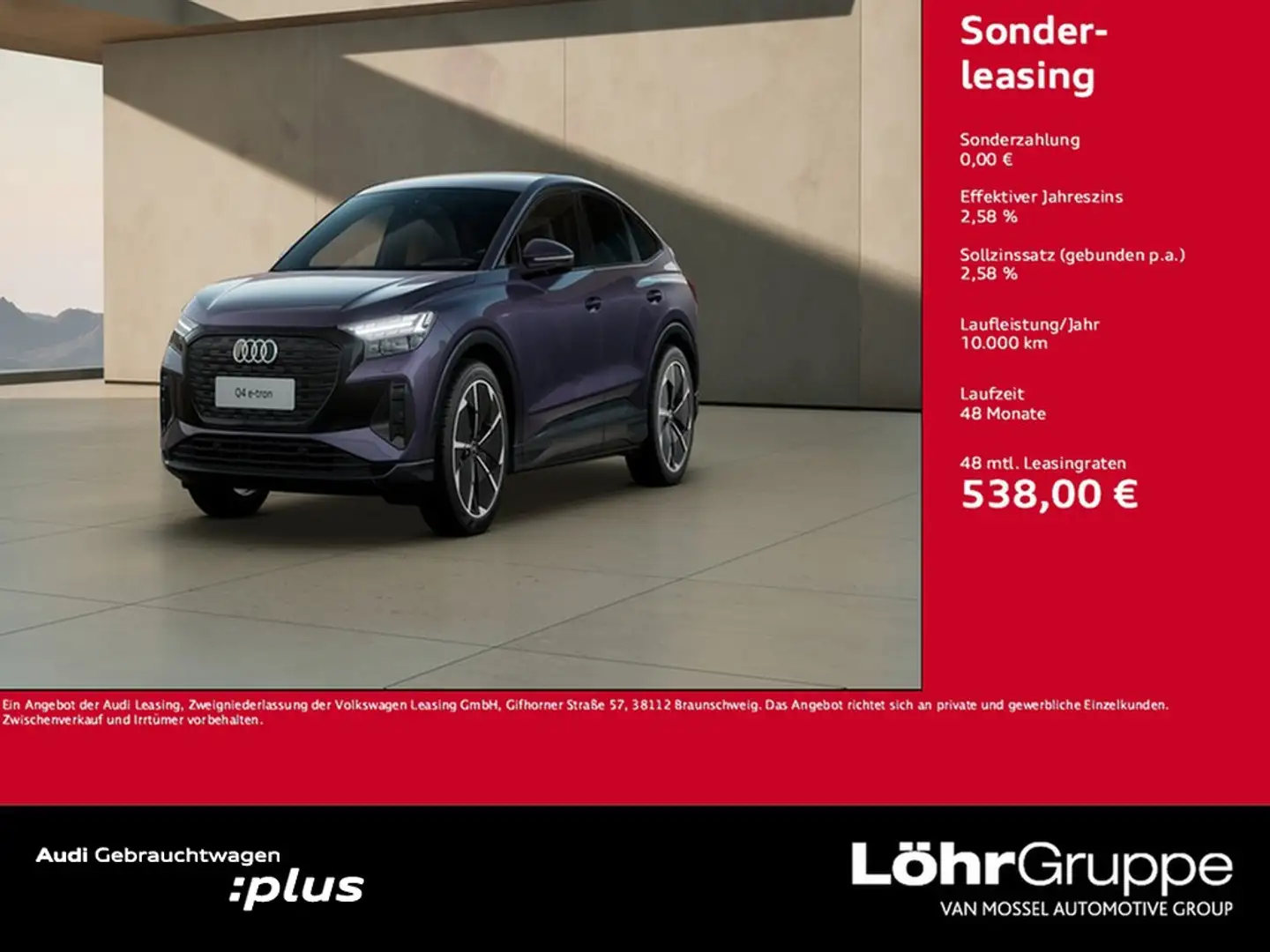 Audi Q4 e-tron Sportback 45 quattro S line Violett - 1