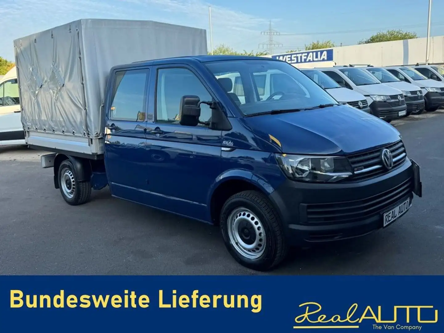 Volkswagen T6 Transporter Doka/Pritsche TDI 4Motion Diff.sp Bleu - 1