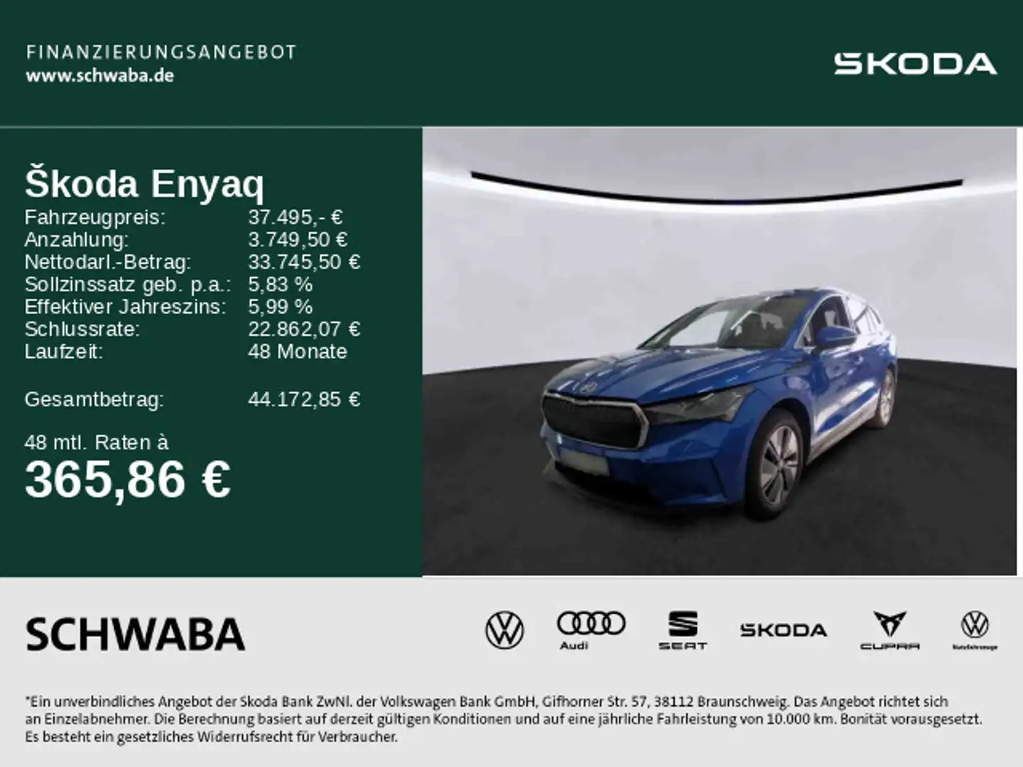 Skoda Enyaq 80x iV *Wärmep.*DCC*PANO*LED*AHK*ACC*19"* Albastru - 1