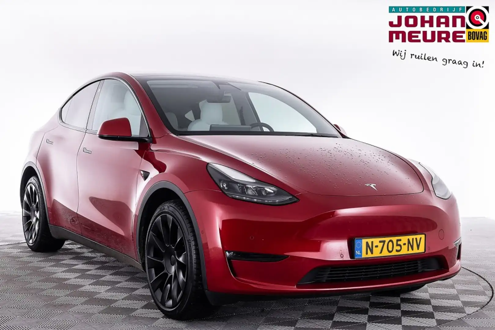 Tesla Model Y Long Range AWD 75 kWh | LEDER | PANORAMADAK ✅ 1e E Piros - 1