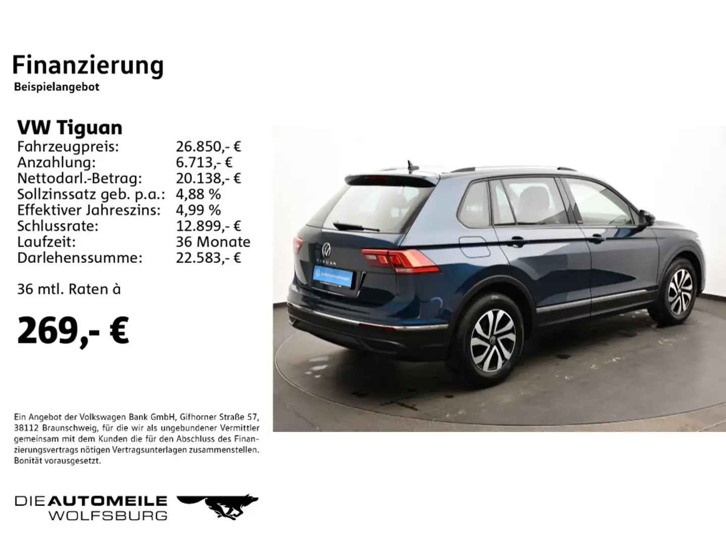 Volkswagen Tiguan 2.0 TDI Active Pano/LED/ACC Blau - 2