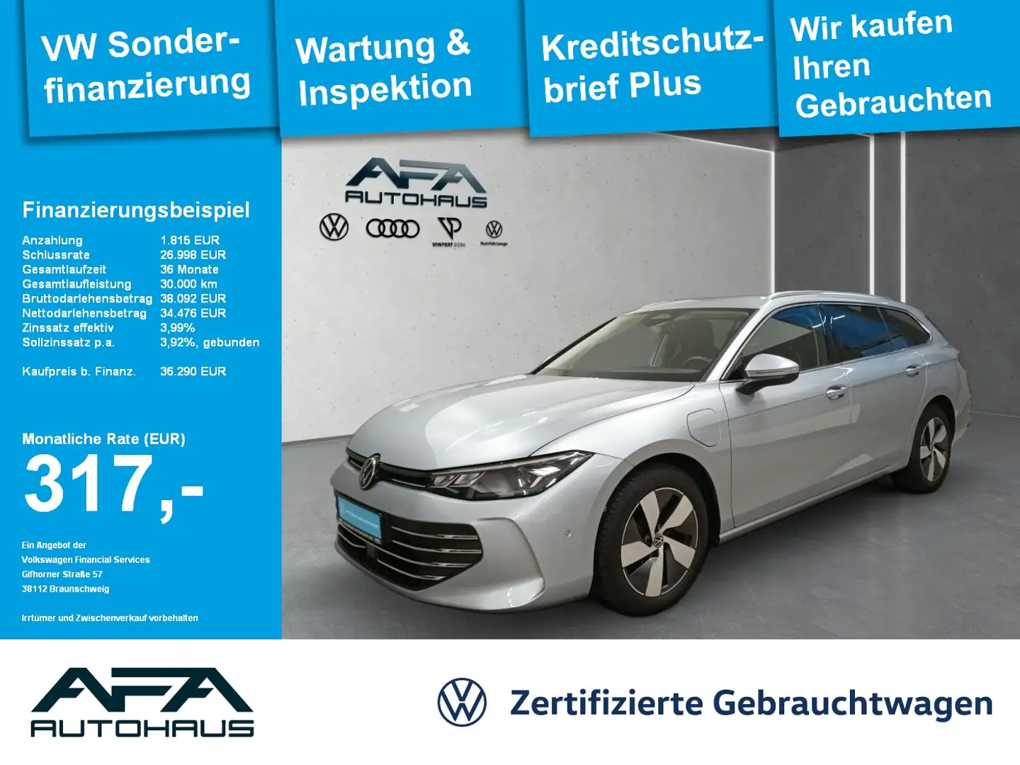 Volkswagen Passat Variant 1.5 eHybrid DSG AHK*LED*NAV*ACC Silber - 1