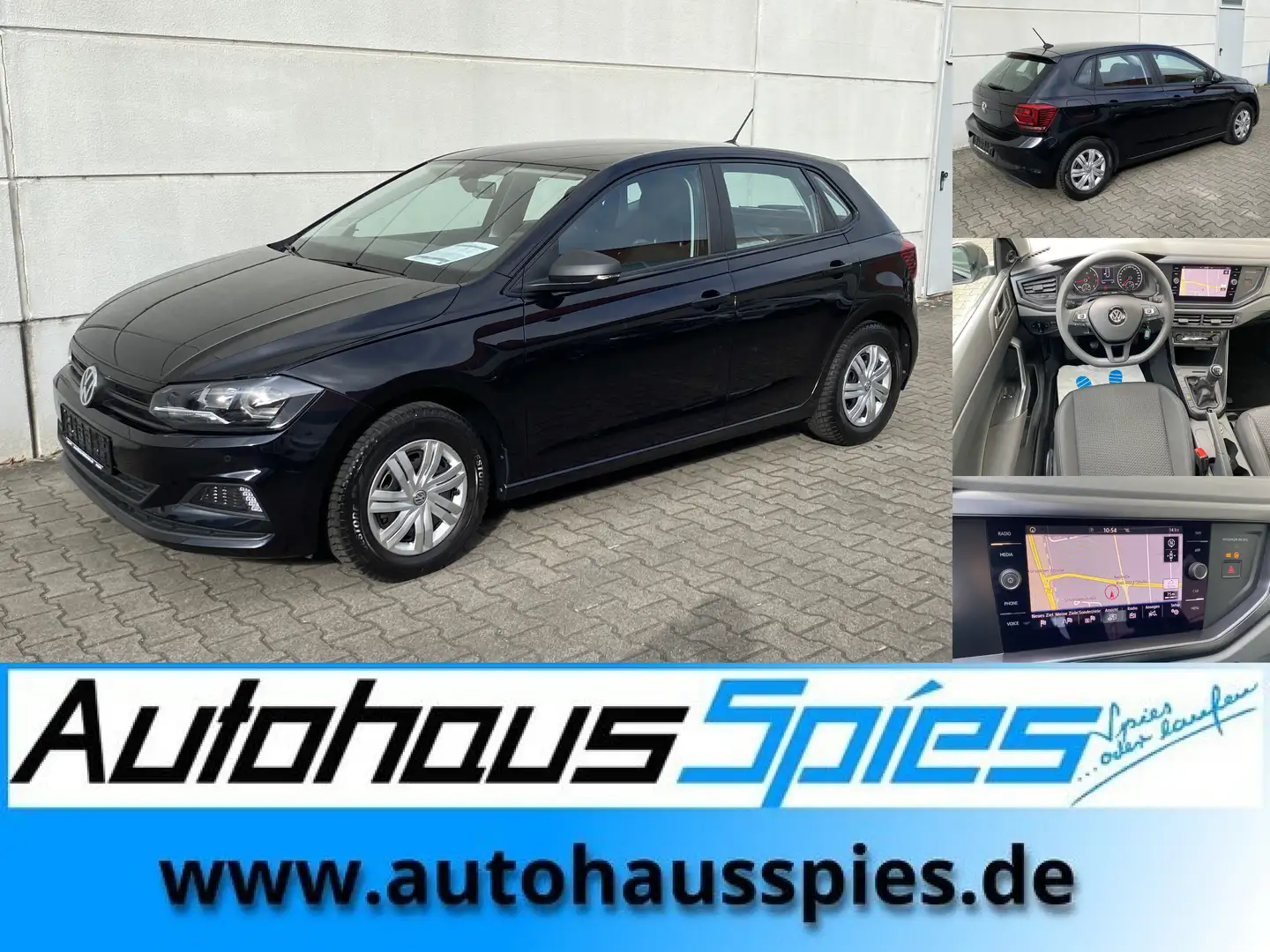 Volkswagen Polo 1.0 Trendline 1.Hand Navi Tmat CarPlay AndAuto PDC Noir - 1