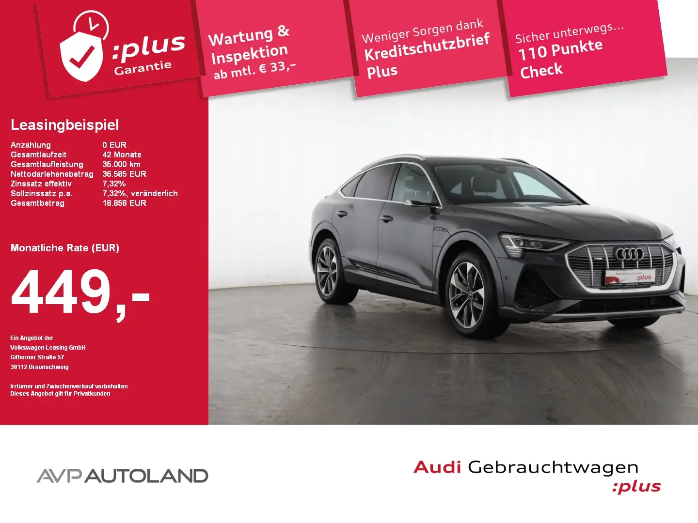 Audi e-tron Sportback 55 quattro S line Grau - 1