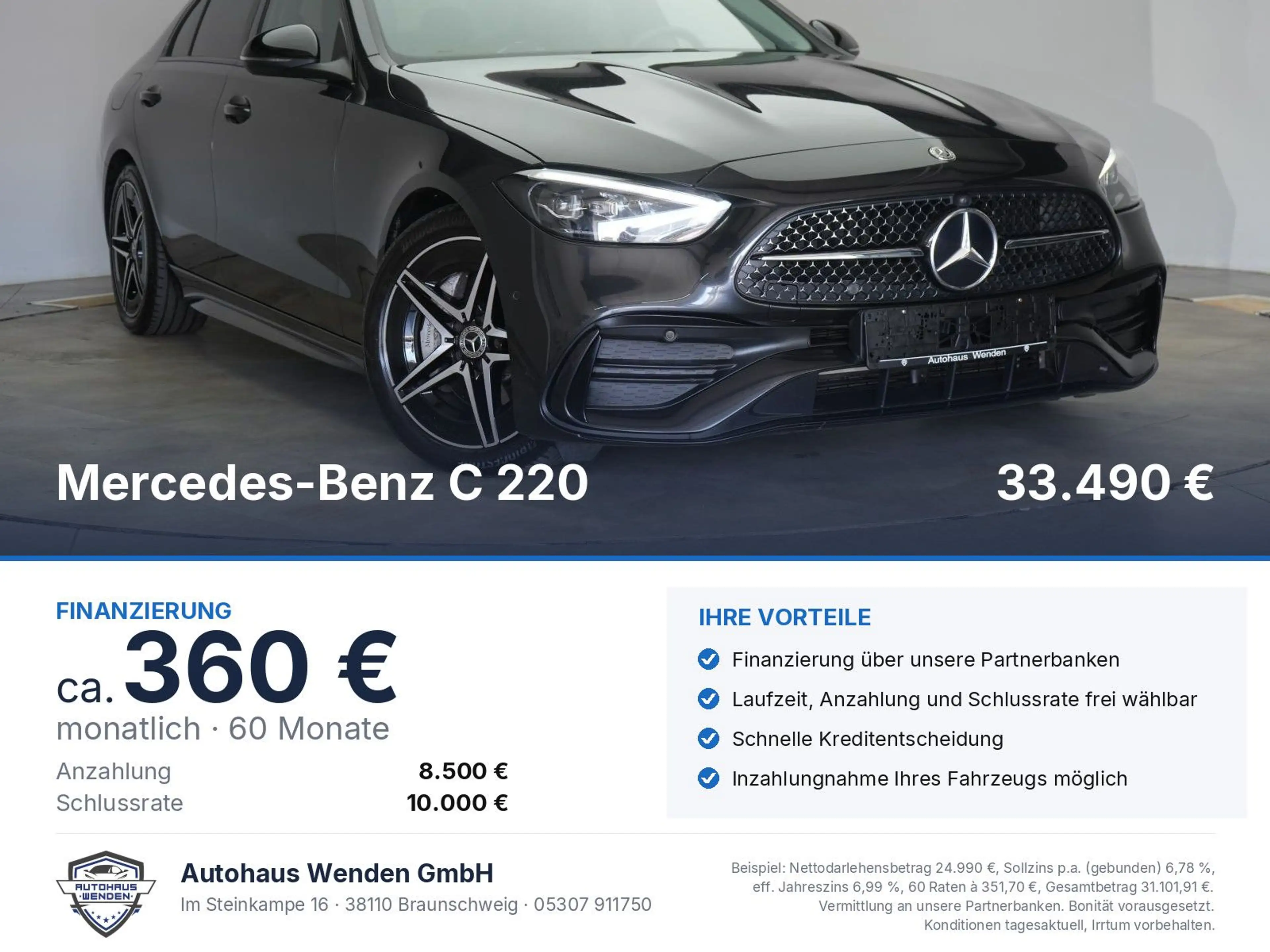 Mercedes-Benz C 220 d 9G-Tronic AMG Temp/AHK/Kamera/Virtual/La