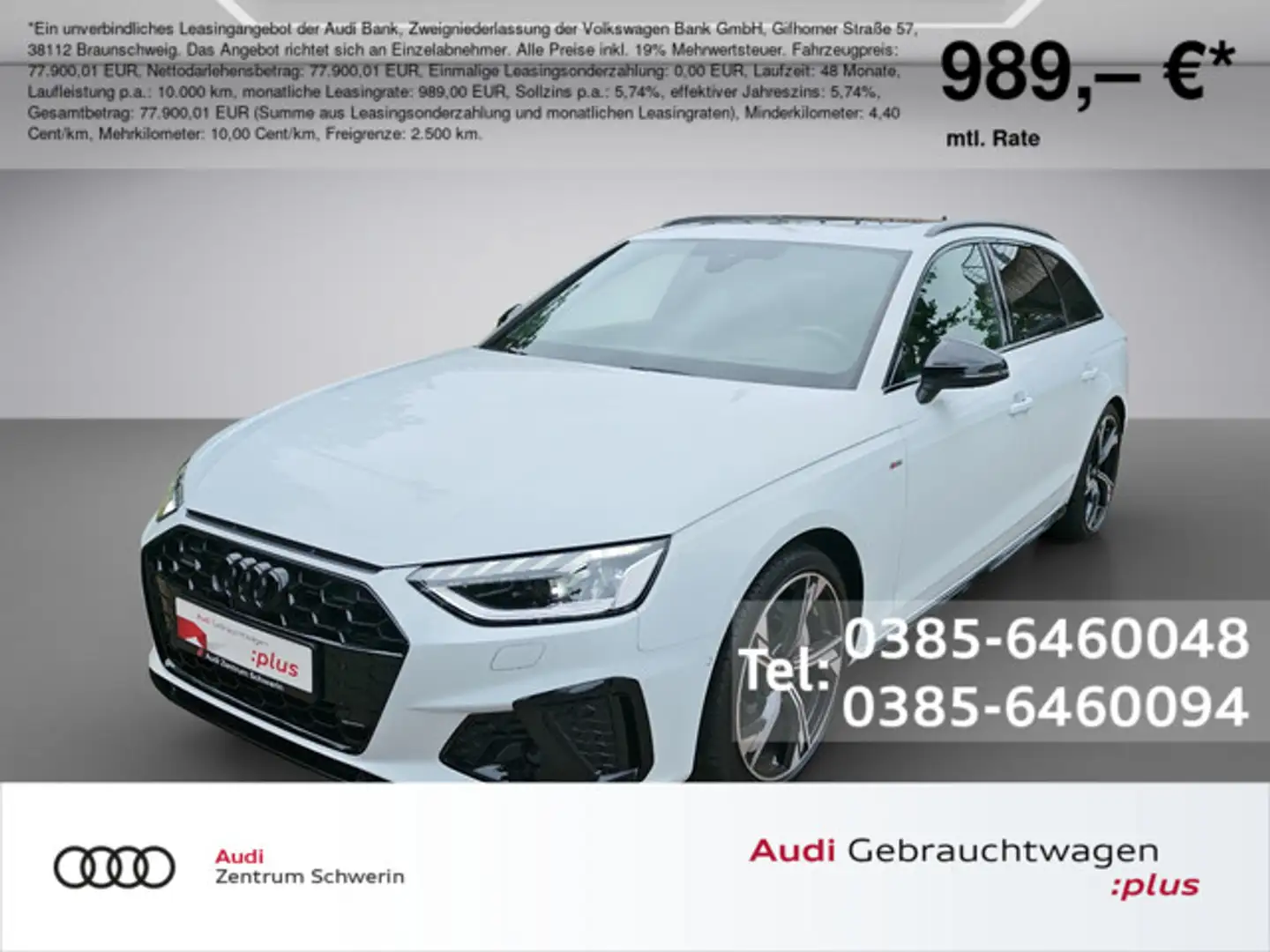 Audi A4 Avant 40 2.0 TDI quattro S line S tronic Blanc - 1
