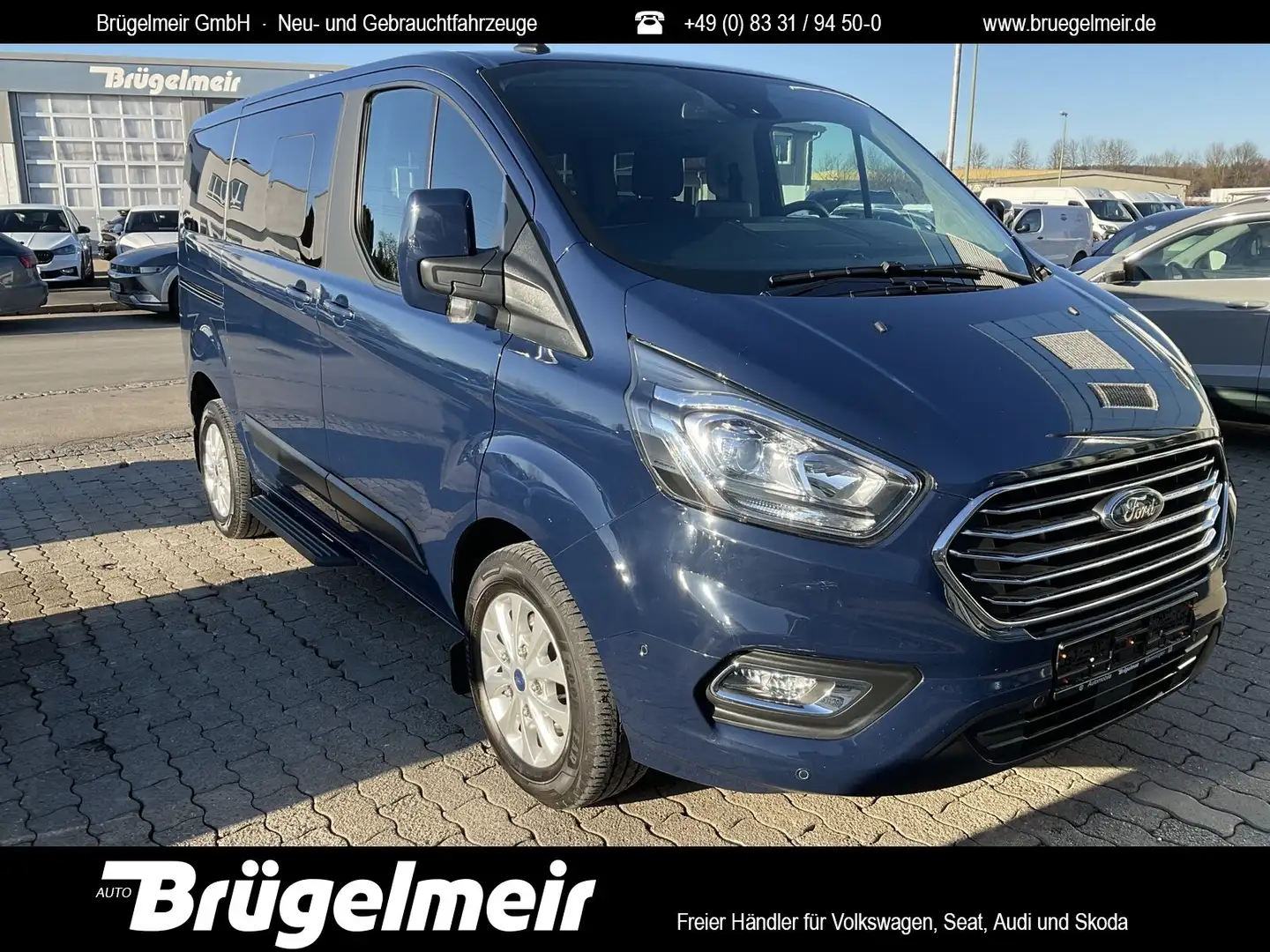 Ford Transit Tourneo Custom 2.0TDCi Aut. 8 SITZE+NAVI+AHK 2to Blau - 1
